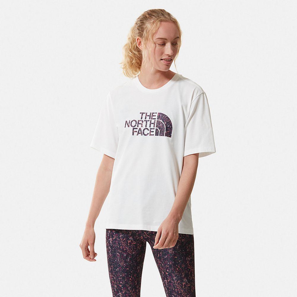 The North Face T-Shirts Womens Australia - The North Face Relaxed Summer White / Navy (QGA-706924)